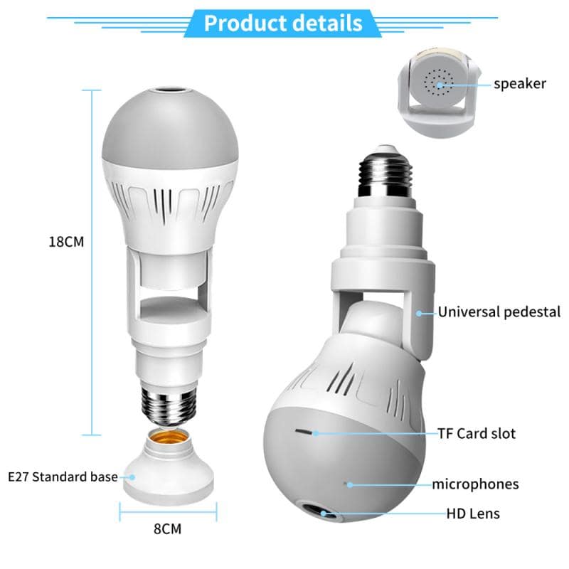 360° Light Bulb Security Camera with Night Vision & Wi-Fi | Smart Home Surveillance