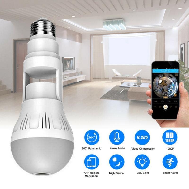 360° Light Bulb Security Camera with Night Vision & Wi-Fi | Smart Home Surveillance